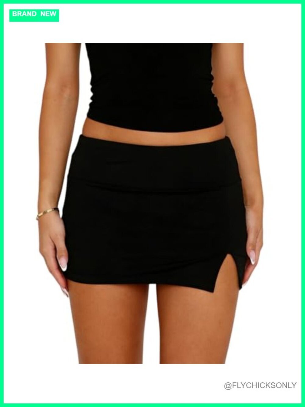 Y2K Mini Skorts with Shorts Underneath Front Split Bodycon Summer